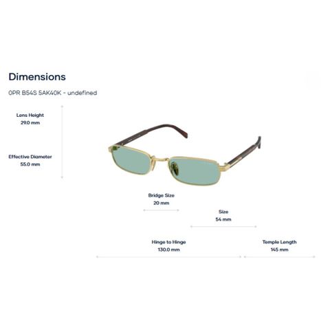  Prada 0PR B54S Kính Mát Chữ Nhật – Tem Chính Hãng Luxottica 