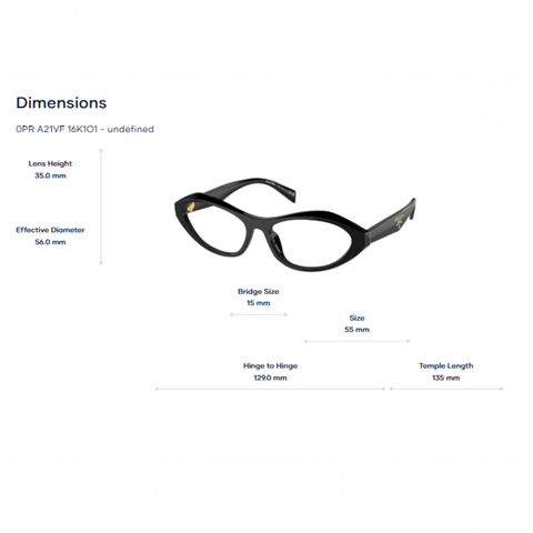  Gọng Kính Prada 0PR A21VF - Chính Hãng Luxottica 