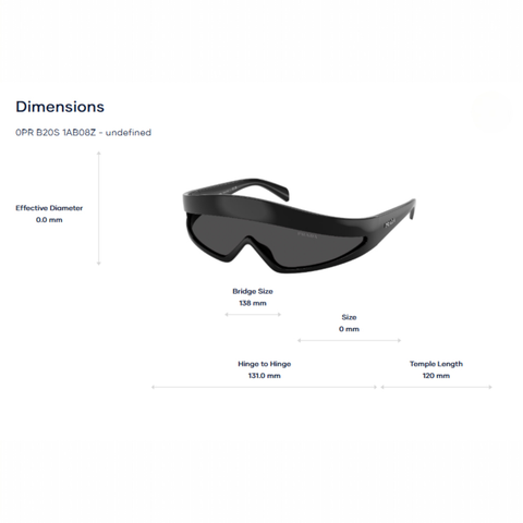  Prada 0PR B20S Kính Mát Visor Black Shield – Tem Chính Hãng Luxottica 