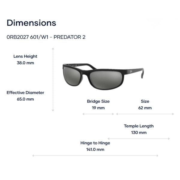 Ray-Ban Predator 2 0RB2027 Kính Mát – Tem Chính Hãng Luxottica