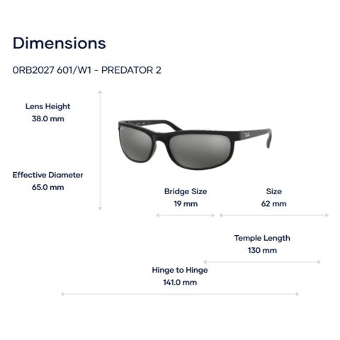  Ray-Ban Predator 2 0RB2027 Kính Mát – Tem Chính Hãng Luxottica 