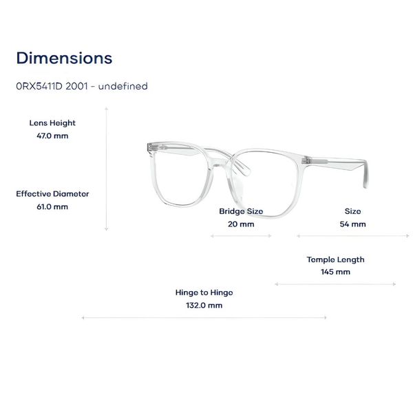 Rayban 0RX5411D Gọng Kính - Tem Chính Hãng Luxottica