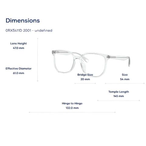  Rayban 0RX5411D Gọng Kính - Tem Chính Hãng Luxottica 