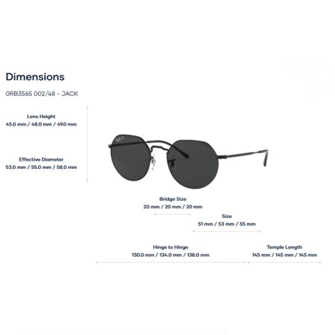  RayBan Jack 0RB3565 Kính Mát – Tem Chính Hãng Luxottica 