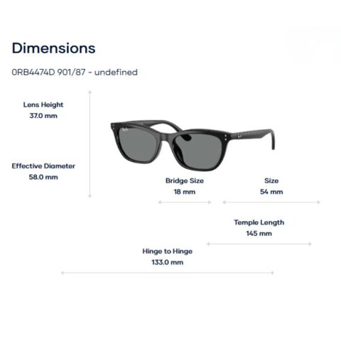  RayBan & Jennie 0RB4474D Kính Mát Mắt Mèo – Tem Chính Hãng Luxottica 