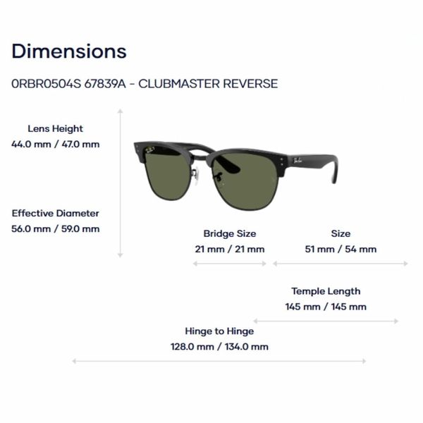 RayBan Clubmaster Classic Reverse 0RBR0504S