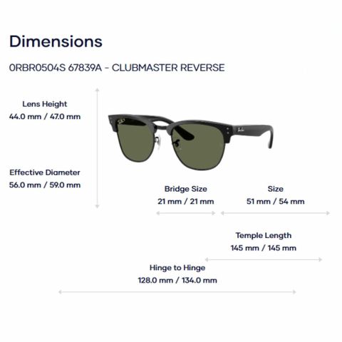  Kính Mát Nửa Khung RayBan Clubmaster Classic Reverse 0RBR0504S – Chính Hãng Luxottica 