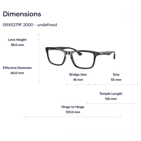  RayBan 0RX5279F Gọng Kính Vuông - Tem Chính Hãng Luxottica 