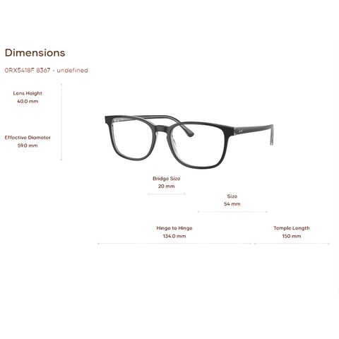  Rayban 0RX5418F Gọng Kính - Tem Chính Hãng Luxottica 