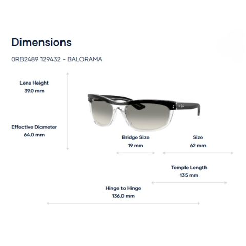  RayBan Balorama 0RB2489 Kính Mát – Tem Chính Hãng Luxottica 