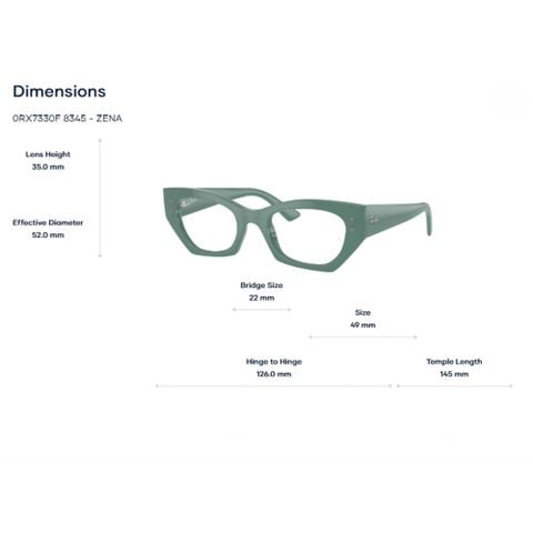  Rayban Zena 0RX7330F Gọng Kính – Tem Chính Hãng Luxottica 