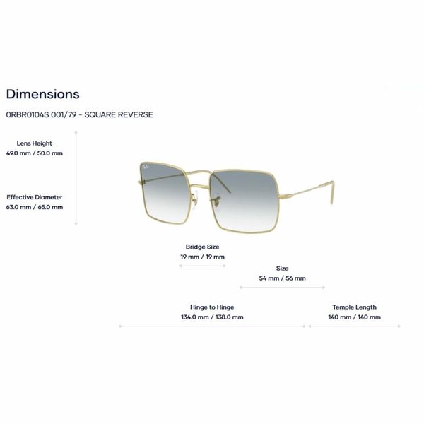 Kính Mát RayBan Square Reverse 0RBR0104S – Tem Chính Hãng Luxottica