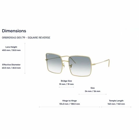  Kính Mát RayBan Square Reverse 0RBR0104S – Tem Chính Hãng Luxottica 