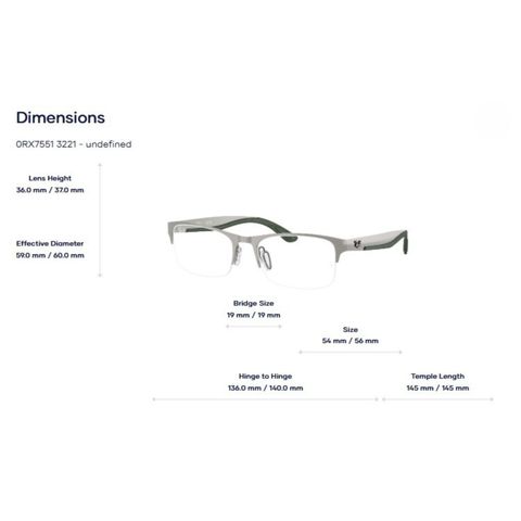  Gọng Kính Nửa Khung Ray-Ban RB7551 Optics Ctx Collection – Tem Chính Hãng Luxottica 