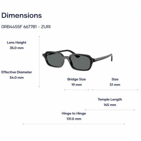  RayBan Zuri BIO-BASED 0RB4455F Kính Mát Pillow – Tem Chính Hãng Luxottica 