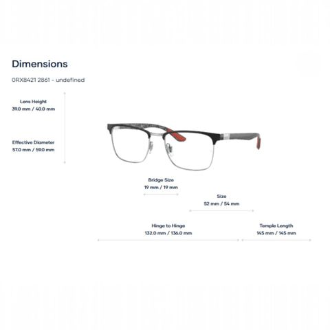  RayBan 0RX8421 Optics Gọng Kính Nửa Khung – Tem Chính Hãng Luxottica 