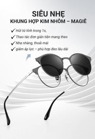  Clip On Snap 9303 - Kính Râm Cận Bộ 2 Kẹp Kính 