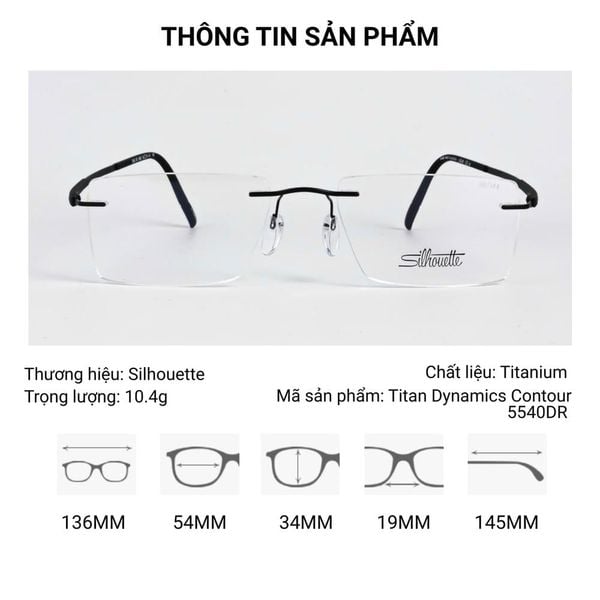 Kính Không Gọng Silhouette Titan Dynamics Contour 5540DR