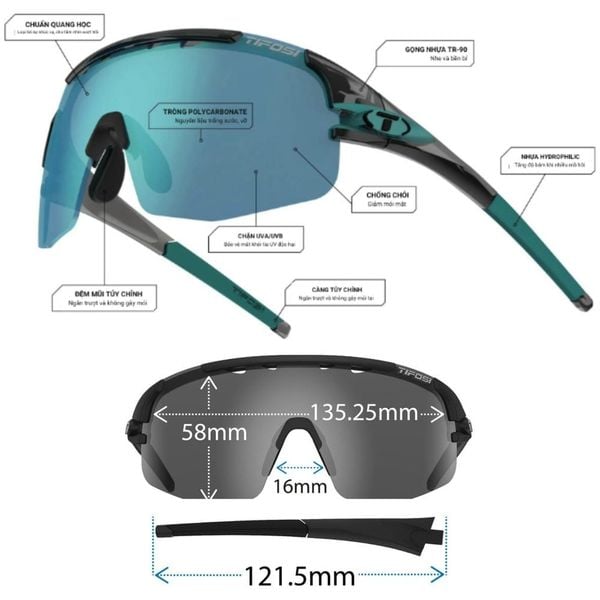 Kính Mát Thể Thao Nửa Khung Tifosi Sledge Lite – Chính Hãng