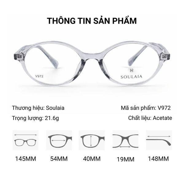  Soulaia V972 Gọng Kính Oval – Bản Đẹp Nhất 