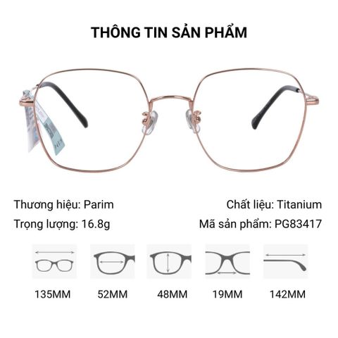  Parim PG83417 Gọng Kính Đa Giác – Tem Chính Hãng 101 