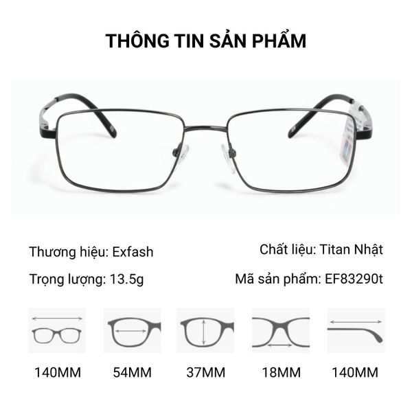 Gọng Kính Titan Nhật Exfash EF83290T – Tem Chính Hãng 101