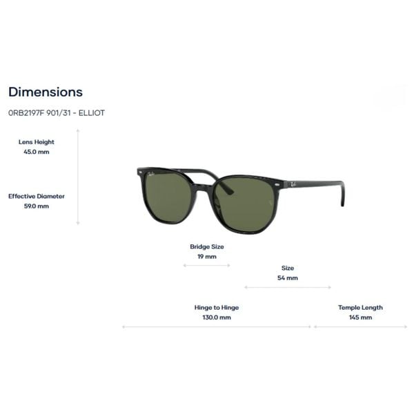 Kính mát RayBan 0RB2197F - Elliot - Tem Chính Hãng Luxottica