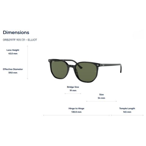  Kính mát RayBan 0RB2197F - Elliot - Tem Chính Hãng Luxottica 
