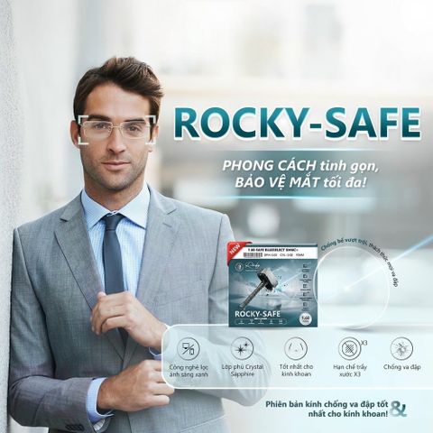  Rocky Safe 1.60 BlueSelect – Tròng Kính Chống Ánh Sáng Xanh Cao Cấp 