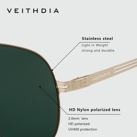  Veithdia 8211 Kính Mát Aviator Phân Cực Polarized 