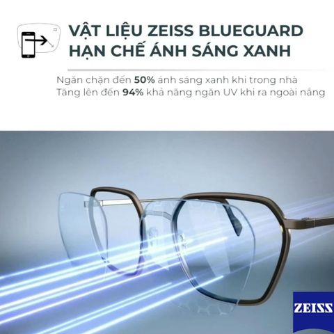  Zeiss SmartLife PhotoFusion X DuraVision Flash Kính Đơn Tròng Đổi Màu Tích Hợp BlueGuard 
