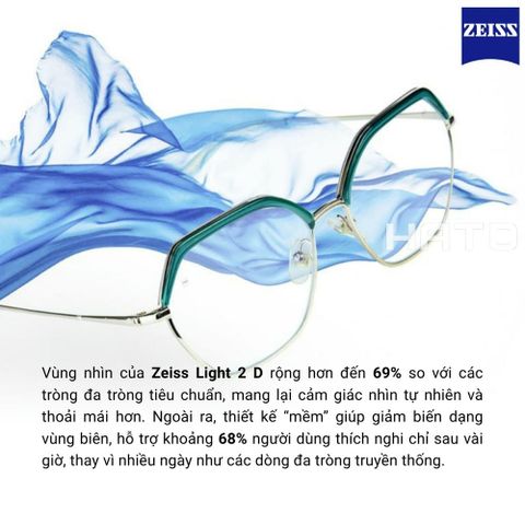  Zeiss Light 2 D Tròng Kính Đa Tròng UVProtect với Lớp Phủ DuraVision Gold 