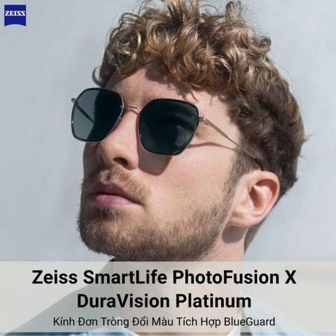  Zeiss SmartLife PhotoFusion X DuraVision Platinum Kính Đơn Tròng Đổi Màu Tích Hợp BlueGuard 