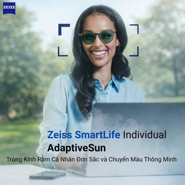 Zeiss SmartLife Individual AdaptiveSun – Tròng Kính Râm Cá Nhân Đơn Sắc và Chuyển Màu Thông Minh