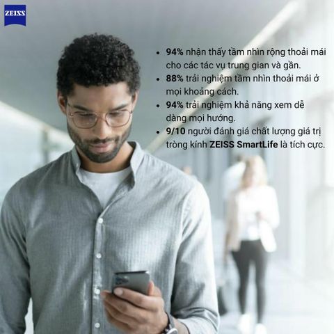  Zeiss SmartLife PhotoFusion X DuraVision Platinum Kính Đơn Tròng Đổi Màu Tích Hợp BlueGuard 