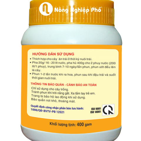 Phân bón đầu trâu MK NPK 15-5-40 lớn trái, chắc hạt - Chai 100 gram