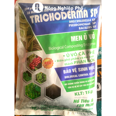 Men ủ sinh học TRICHODERMA - HUMIC HOÀNG KIM săn tuyến trùng - Gói 1kg