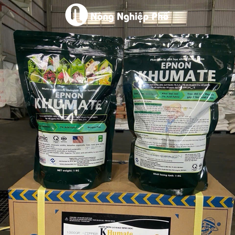 Phân bón EPNON K-HUMATE Cải tạo bề mặt đất, Hạ phèn, khử mặn, giải độc hữu cơ, giúp cây ra rễ cực mạnh - Túi zip 1kg