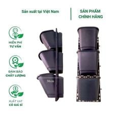 Bộ khung và chậu treo tường ( ốp tường ) 3 tầng trồng hoa ( THT )