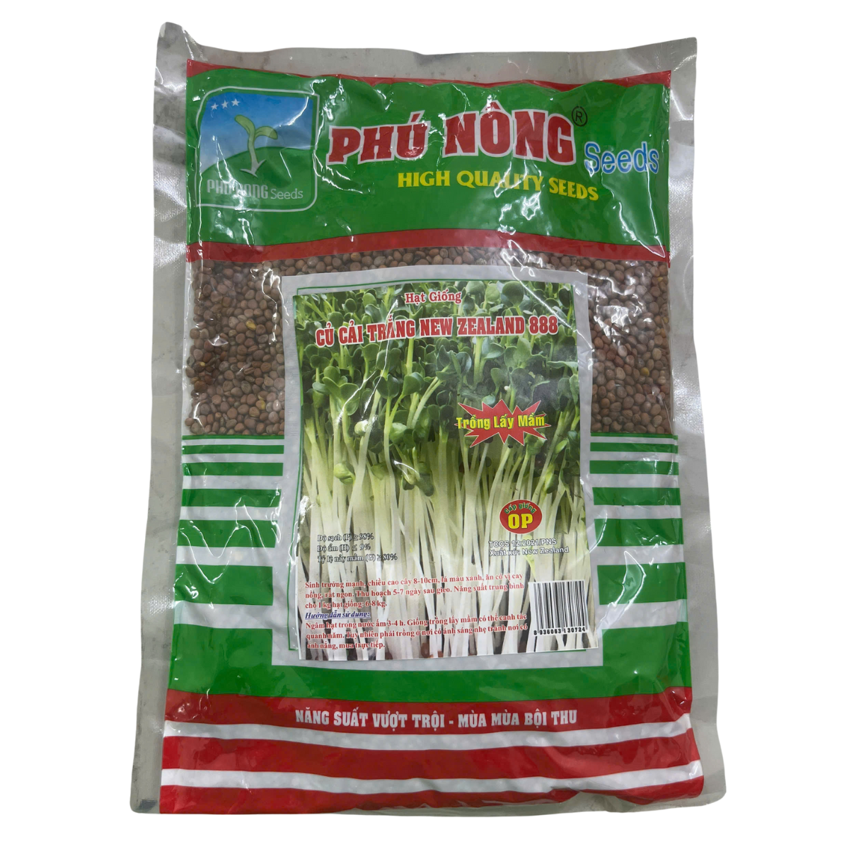 Hạt giống Cải củ trắng New Zealand 888 (Cải mầm) Phú Nông