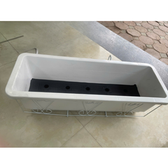 Combo Chậu trồng rau, hoa lan can màu trắng + Giá đỡ màu trắng - Tại CH Hà Nội