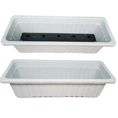Chậu dài trồng hoa lan can HD 63.5x22x19cm - Nhựa cao cấp, đẹp thẩm mỹ