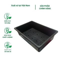 Chậu trồng rau chữ nhật 64x44x21cm (màu đen) - Thích hợp trồng rau sạch tại nhà, có lưới thoát nước