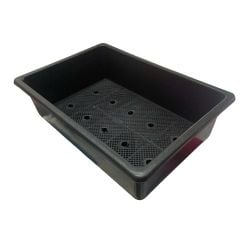 Chậu trồng rau chữ nhật 64x44x21cm (màu đen) - Thích hợp trồng rau sạch tại nhà, có lưới thoát nước