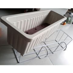 Chậu trồng rau, hoa lan can và Giá đỡ 63 (màu trắng) – Combo trồng trên lan can, tiết kiệm không gian, dễ sử dụng