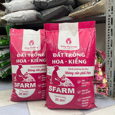 Đất trồng hoa kiểng SFARM chuyên dùng cho hoa và cây kiểng bonsai (Bao 20dm3 ~ 8-9kg)