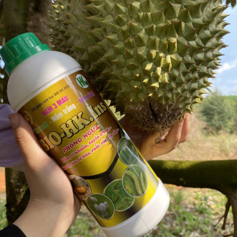 Nấm 3 màu BIO-HK. INS (Chai 1 Lít) - Phòng ngừa nấm, vi khuẩn, tuyến trùng, sâu tơ, vẽ bùa, ruồi, rầy, rệp sáp