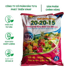 Phân VINAF NPK 20-20-15+TE (Túi 1kg) - Dùng cho rau màu và hoa quả- Tại CH Hà Nội