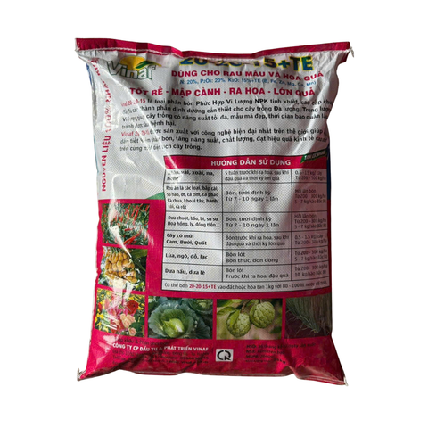 Phân VINAF NPK 20-20-15+TE (Túi 1kg) - Dùng cho rau màu và hoa quả- Tại CH Hà Nội