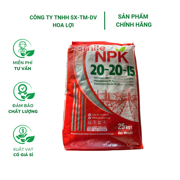 Phân bón hỗn hợp Hoa Lợi 06  NPK 20-20-15 - Bao 25kg - Tại CH Hà Nội